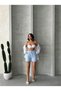 Muslin Beachwear Shorts with Elastic Waist and Waist Tie Detail - 3