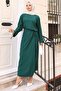 Lace Detailed Skirt Suit Emerald Hm2724 - 6