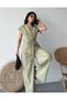 Women's Oversize Tie-Up Vest Trousers Set Khaki - 5