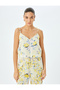 V-Neck Spaghetti Strap Lemon Printed Cotton Pajama Top - 3