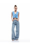 Floral Patterned V-Neck Sleeveless Crop Vest with Tie Detail - 2