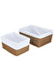 Al Saif Gallery Rectangular Wicker Serving Basket, 30x23x15 cm - Dark Brown - 2