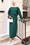 Lace Detailed Skirt Suit Emerald Hm2724 - 4