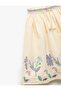 Floral Embroidered Tie-Detail Pleated Skirt - 3