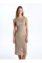 Crew Neck Openwork Women's Knitwear Dress