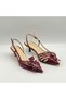 Sedare Burgundy Real Leather Buckle Heeled Shoes - 2
