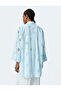 Cotton Comfortable Fit 3/4 Sleeve Shirt Collar Long Scalloped Tunic - 4