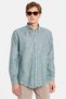 Men's Slim Fit Slim Fit Buttoned Sports Collar Linen Effect 100% Cotton Striped Summer Green Shirt - 4