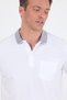 White Polo Neck Short Sleeve Pocket Comfort Fit: 100% Cotton T-Shirt 1011250181 - 4
