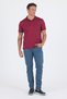 Burgundy Sleeveless Plain Suprem Polo Collar Pocketed 100% Cotton Comfort Fit T-Shirt 1011250189 - 2
