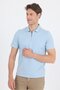 Blue Short Sleeve Plain Suprem Polo Collar Pocketless Cotton Casual Slim Fit T-Shirt 1011250164