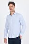 Navy Blue Long Sleeve Hard Collar Slim Fit Cotton Shirt Without Pockets 1004250225