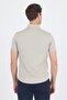 Men's Gray Italian Buttoned Collar Short Sleeve Slim Fit Shirt 1004250255 - 5