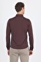 Men's Dark Brown Italian Button-Down Collar Long Sleeve Slim Fit Shirt 1004250254 - 5