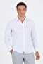 Men's White Long Sleeve Hard Collar Cotton Slim Fit Shirt 1004250059_600