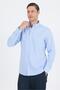 Blue Long Sleeve Smart Buttoned Collar Pocket Comfort Fit 100% Cotton Shirt 1004250236 - 3
