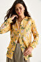 Women's Yellow Patterned Digital Printed Regular Summer Knitted Shirt 60282014 - 4
