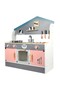 Kids Wooden Kitchen Play Toy Set - Pink/grey - 2