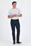 Men's Dark Anthracite Cotton 5-Pocket Slim Fit 5-Pocket Trousers 1003250318 - 3