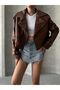 Oversize Taba Leather Jacket - 2