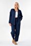 Single Pocket 100% Cotton Muslin Shirt Navy Blue - 3