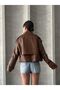 Oversize Taba Leather Jacket - 5