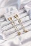 316l steel gold color dangle knot model butterfly earrings - tj-bkp9496