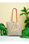Bow Bag Tote Bag with Small Floral Pattern - Tote Bag - Daily Shoulder Bag 42X31 cm - 5