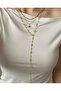 Y Necklace Zircon Stone Gold Color Long Y Necklace - 2