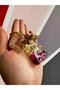 E Letter Colorful Heart Butterfly Star Motif Round Ring Vip Epoxy Letter Keychain