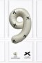 Black Bow Retro Cream Number Balloon 80 cm with Black Ribbon