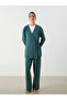 Lcw Modest Green Elastic Waist Wide Leg Women's Trousers