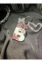 Letter B Silver on White, Pink Stone VIP Extra Figured Epoxy Letter Key Gift Keychain