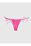 Pink plain tie-detail women's bikini bottom by gülüs gi̇yi̇m