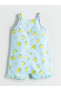 Blue Lemon Printed Baby Girl Romper - 2