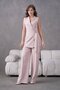 Belted Brooch Detail Vest Palazzo Trousers Women's Suit Beige