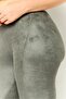 Women Velvet Pull On Legging, Grey - 3