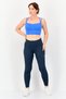 Women Sportswear Fit Running Leggings, Teal Blue - 2