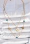 316L Stainless Steel Daisy Evil Eye Beaded Necklace – Elegant Double Layer Women's Jewelry Model - 2