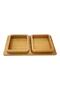 Natural Wooden Snack and Breakfast Plate – Presentation Plate with 2 Bowls and Tray T34 - 2