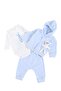 100% Customer Satisfaction Mini Bear Embroidered 3-Piece Male Newborn Hospital Release - 2