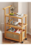 Sofa Side Table with Wheels,Coffee Table for Living Room Trolley Rack, Side Cabinet 30*50*83CM - 7