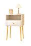 Small Bedside Table Bedside Organizer with Single Drawer Storage for Bedroom, Dorm and Small Spaces - 5