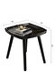 Modern Living Room Small Square Table Coffee Table Side Table, Black Marble Texture Square Table - 4