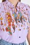 Women's Lilac Judge Collar Short Sleeve Shirt Arm-25Y001040 - 5
