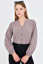 Women's Dark Gray Sleeve Elastic Wrinkle Shirt Arm-24K001002 - 2
