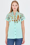 Women's Mint Judge Collar Short Sleeve Shirt Arm-25Y001040 - 3
