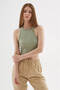 Crop Tank Top Khaki - 2