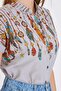 Women's Gray Judge Collar Short Sleeve Shirt Arm-25Y001040 - 6