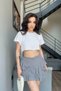 Women's Anthracite Lace Detail Shorts Skirt 0999-179096 - 3